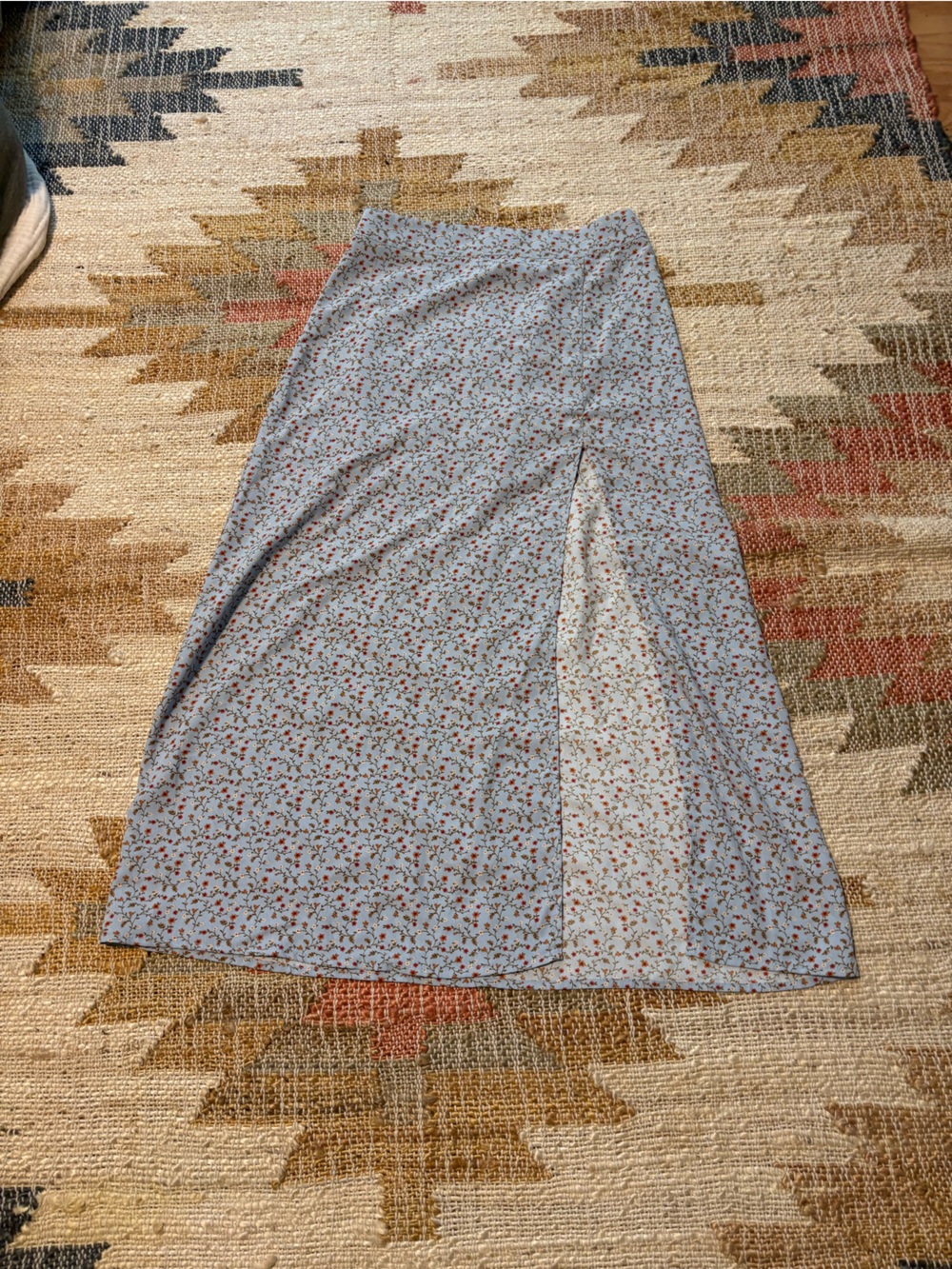 Forever 21 Light Blue Floral Skirt